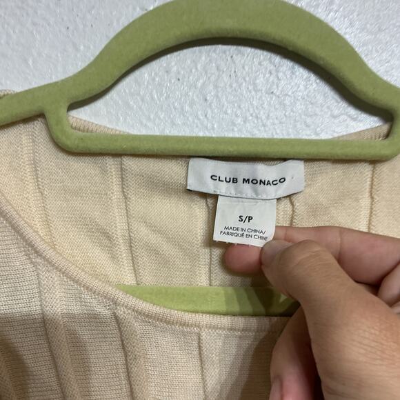 Club Monaco Cream Dolman Short Sleeve Side Tie Sweater Sz S - Picture 6 of 11